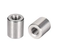 sourcing map Écrou Accouplement Manchon Filet M5x12mm Hauteur Couplage Rond Connecteur Goujon Acier Inox 304 Paquet de 10