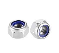 sourcing map écrou de Blocage écrou Autobloquant M14 x 2mm Nylon Insert Hexagonal 304 Acier Inox Finition unie 2Pcs