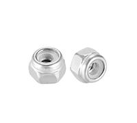 sourcing map écrou de Blocage écrou Autobloquant M2 x 0.4mm Nylon Insert Hexagonal 304 Acier Inox Finition unie 20Pcs