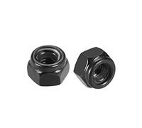sourcing map écrou de Blocage écrou Autobloquant M3 x 0.5mm Nylon Insert Hexagonal Acier carbone Noir zingué 50Pcs