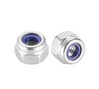 sourcing map écrou de Blocage écrou Autobloquant M3x 0.5mm Nylon Insert Hexagonal 304 Acier Inox Finition unie 20Pcs