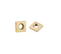 sourcing map Écrous carrés M4x7mmx2mm jaune Zinc plaqués Trousse assortiment métrique 50 Pcs