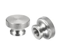 sourcing map Écrous Moleté Molette, 2pcs M12 x D30mm x H20mm 304 Acier Inox avec Collier Haut Tête Aveugle Trou