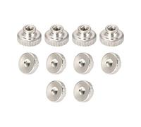 sourcing map Écrous Moletés Noix M3 Rond boutons collier nickelage 10Pcs