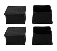 sourcing map Embout de Pieds de Table en PVC Couvercle de Pieds de Meubles Glide Protecteur de sol 4 Pcs 50x50 mm (1,97 "x 1,97") Taille intérieure Réduire le bruit Prévenir les rayures Noir