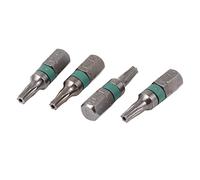 sourcing map Embout de tournevis de sécurité Torx à tige hexagonale T15 gris longueur 25 mm 4 pièces