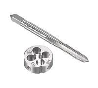 sourcing map Ensemble de tarauds et filières métriques M6 x 1 mm, taraud à vis avec filière ronde, kit de tarauds et filières pour la réparation de filetages d'écrous, de vis et de