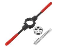 sourcing map Ensemble de tarauds et filières UNF 1/2-20 - Clé à poignée ronde de 38 mm avec poignée en plastique, taraud fileté en acier rapide et outil de filetage rond