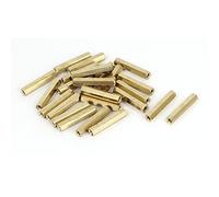 sourcing map Entretoise Hexagonale Écrou M4 x 30mm Femelle Fileté Laiton 25Pcs