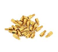 sourcing map Entretoise Hexagonale Filetage Femelle Mâle M3 x 6 + 6mm Laiton 25Pcs