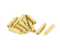 sourcing map Entretoise Hexagonale Filetage Mâle à Femelle M4 x 20mm + 6mm Laiton 10Pcs