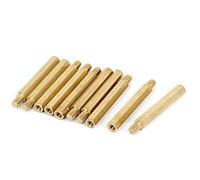 sourcing map Entretoise Hexagonale M4 x 35mm + 6mm Mâle à Femelle Filetage Laiton 10Pcs