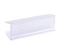 sourcing map Étiquette Support 80x28mm Clip Étagère Transparent Bleu Plastique pour Fil Étagères Paquet de 25