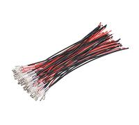 sourcing map Femelle Cosse Sertissage Borne 4.8mm avec Isolant Manchon 20cm 20 AWG Fil Rouge Noir Assortiment Trousse pour Lampe Interrupteur Ensemble 25