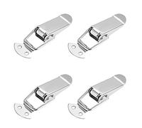 sourcing map Fermeture à Levier Fermoir 201 Acier Inox Ressort Chargé Basculer Loquet Capture Pince Moraillon 90mm, 4pc