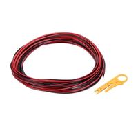 sourcing map Fil électrique 26 AWG à 2 conducteurs, cuivre étamé de 10 m de long, rouge et noir, câble parallèle de 300 V avec pince à dénuder pour câble LED RVB, modèle DIY