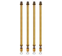 sourcing map Filetage Extension Barre Trousse, M10x1mm Filetage 300mm Long Écrou Accouplement Rond Manche Connecteur avec Filetage Tuyau Hexagonal Écrou, Doré Bronze 4 Ensemble