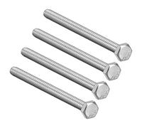 sourcing map Filetage M8 130mm 304 Acier inoxydable Vis de fixation à tête hexagonale 4 Pcs