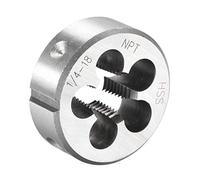 sourcing map Filière 1/4"-18 NPT Rond Fraise Machine Fil Droite Main Filetage Fraise Haute Vitesse Acier (HSS)