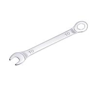 sourcing map Fine Clé Mixte avec Décalage 6 points Terminal et Coudé Ouvert Terminal Métrique Chrome miroir Plaqué Haut Carbone Acier 10mm