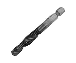 sourcing map Foret et Taraud combinés tige hexagonale 1/4" M35 Cobalt | Outil de taraudage de forage à flûte en spirale en acier à grande vitesse, M8 x 1,25 métrique avec revêtement TiAlN