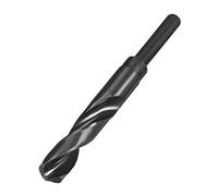 sourcing map Foret Hélicoïdal Mèche à Queue Réduite Tige 17 mm Mèche en Acier Haute Vitesse HSS 9341 Oxyde Noir avec Tige Droite de 1/2 pouce