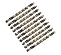 sourcing map Forets HSS hélicoïdaux à double extrémité Revêtement en titane Outil rotatif en spirale à tige droite Diamètre de perçage 3,2mm 10Pcs