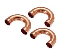 sourcing map Forme Coude 180 Degré Cuivre Tuyau Raccord Sueur Soudure Soudure Connexion 22mm ou 7/8" ID pour Plomberie, HVAC, Réfrigération Système, Paquet de 3