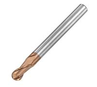 sourcing map Fraise à bout sphérique de 2,5 mm - Rayon de pointe en carbure solide avec revêtement AlTISIN CNC - 2 cannelures - HRC55 - Avec tige de 5 mm et longueur de 50 mm