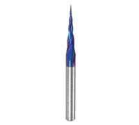 sourcing map Fraise à défoncer CNC, rayon de 0,25 mm, tige 6,35 mm, revêtement en carbure massif, 2 cannelures, outil de fraisage, diamètre 0,5 mm, longueur totale 7,6 cm