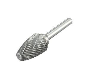 sourcing map Fraise Rotative Lime en carbure de tungstène à double coupe forme conique Tige de 6 mm et diamètre de tête de 16mm