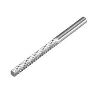 sourcing map Fraise Rotative Lime HSS acier rapide outil rotatif forme cylindre plat à double coupe diamètre de tige 4 mm diamètre de coupe 4 mm