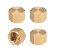 sourcing map G1/4 Tuyau Raccord Capuchon Laiton Hexagonal Femelle Fil Tuyau Connecteur pour Extérieur Eau Tubes Buse Joints 4Pcs