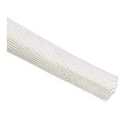 sourcing map Gaine isolante en fibre de verre haute température Blanc 2,5 m - 16 mm