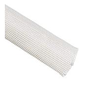 sourcing map Gaine Isolation Tresse 3.3Pied-25mm Haute Température Fibre Verre Manchon Blanc