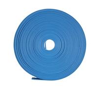 sourcing map Gaine thermorétractable 10 mm de diamètre 16 mm de largeur plate 2:1 - Bleu - 10 m