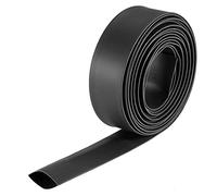 sourcing map Gaine Thermorétractable 14mm Diamètre 23mm Largeur Plate 2:1 Rapport Manchon Câble Tube Rétractable 10ft Noir