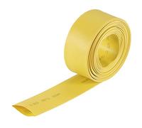 sourcing map Gaine Thermorétractable 18mm Diamètre 30mm Largeur Plate 2:1 Rapport Manchon Câble Tube Rétractable 10ft Jaune