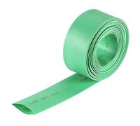 sourcing map Gaine Thermorétractable 18mm Diamètre 30mm Largeur Plate 2:1 Rapport Manchon Câble Tube Rétractable 10ft Vert