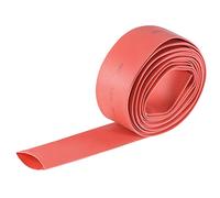 sourcing map Gaine Thermorétractable 3/4"(20mm) Diamètre 34mm Largeur Plate 2:1 Rapport Manchon Câble Tube Rétractable 10ft Rouge