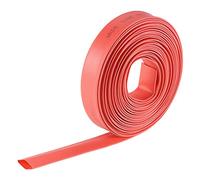 sourcing map Gaine Thermorétractable 3/8"(10mm) Diamètre 17mm Largeur Plate 2:1 Rapport Manchon Câble Tube Rétractable 7m Rouge