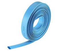 sourcing map Gaine Thermorétractable 5/16"(8mm) Diamètre 13.7mm Largeur Plate 2:1 Rapport Manchon Câble Tube Rétractable 7m Bleu