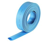 sourcing map Gaine Thermorétractable 5/8"(16mm) Diamètre 26mm Largeur Plate 2:1 Rapport Manchon Câble Tube Rétractable 7m Bleu