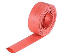 sourcing map Gaine Thermorétractable 5/8"(16mm) Diamètre 26mm Largeur Plate 2:1 Rapport Manchon Câble Tube Rétractable 10ft Rouge