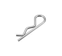 sourcing map Goupille Fendue Ressort 2.5mm Fil Acier Carbone 45mm Longueur Remorque R Forme Pince à Clipser Clavette Tracteur Tondeuse Attache Argenté 20pcs