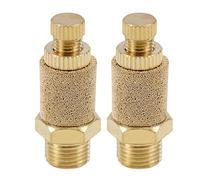sourcing map Haut silence échappement air pneumatique réglable cuivre Pot or BSPT 1/8 2pcs