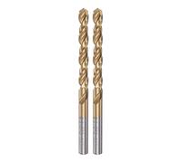 sourcing map Hélicoïdal Perceuse Bits 5,8mm Titane Enduit (HSS-E) M42 2pcs | Haute Vitesse Acier 8 % Cobalt Droit Tige pour Inox Acier Aluminium Alliage Métal