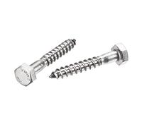 sourcing map Hexagonal Tire-fond M6 x 40mm 304 Inox Acier Demi-fil Autotaraudeuse Boulons pour Bois Vis 10Pcs