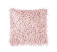 Sourcing Map Housse de coussin en imitation fourrure à poils longs et doux pour canapé, Fourrure synthétique, rose, 45 x 45 Centimeters