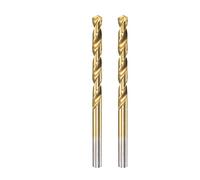 sourcing map HSS Droit Tige Foret Hélicoïdal Mèche 6.2mm Entièrement Sol Titane Recouvert 2 Pcs